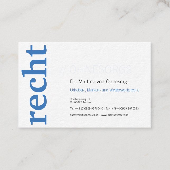 Professional business cards blue white (Front)