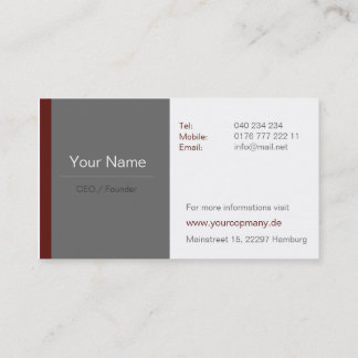 Professional business cards brown/red