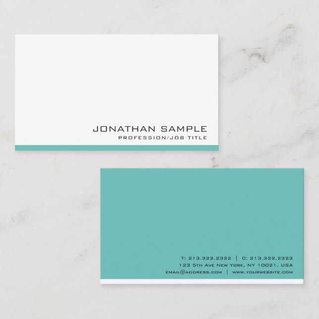 Professional Business Cards Elegant Simple Top (Front/Back)