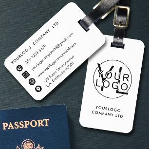 Professional Business Company Black Logo Corporate Luggage Tag