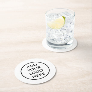 Professional Business Company Corporate Logo Here Round Paper Coaster