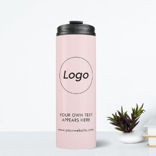 Professional Business Company Corporate Logo Pink Thermal Tumbler
