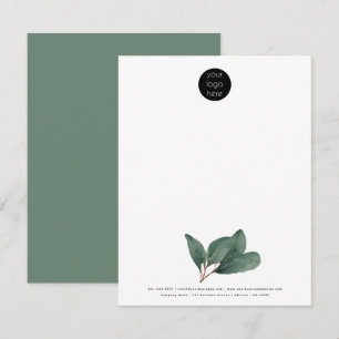 Professional Business Company Logo Eucalyptus Card