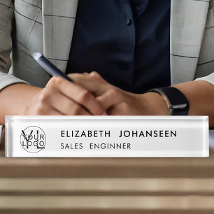 Professional Business Company Modern Black Logo Nameplate