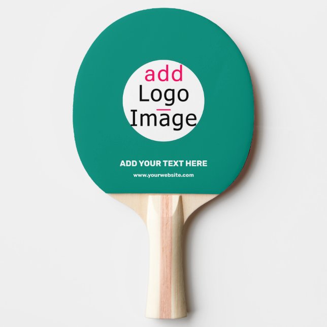 Professional Business Custom Brand Emerald Green Ping Pong Paddle (Front)