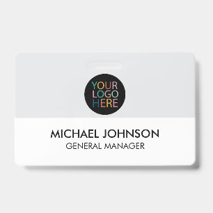 Professional Business Custom Company Logo & Text ID Badge