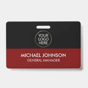 Professional Business Custom Company Logo & Text ID Badge
