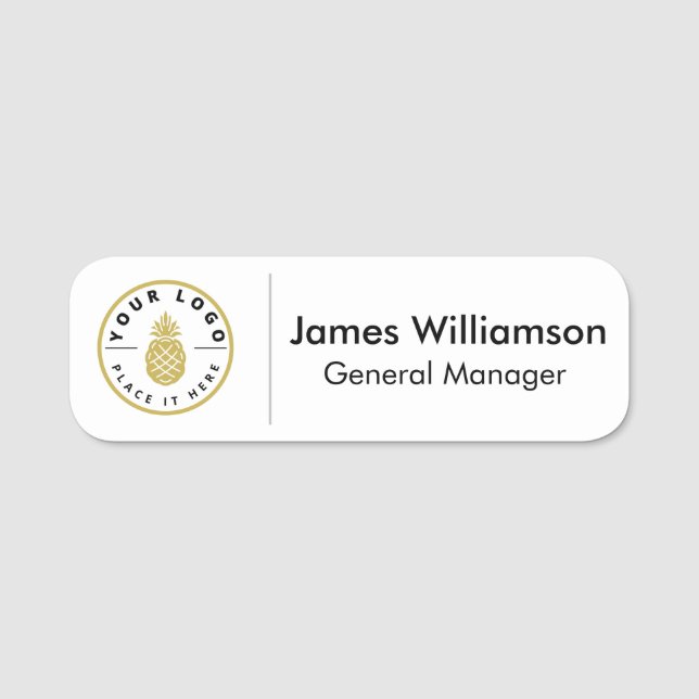 Professional Business Custom Logo Employee  Name Tag (Front)