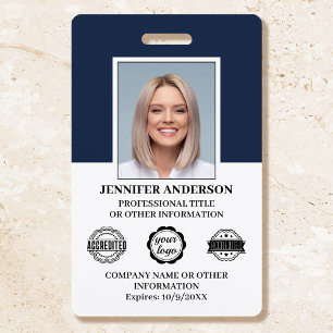 Professional Business Employee ID Security Blue ID Badge