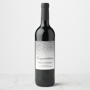 Professional Business Glitter Retirement  Wine Label