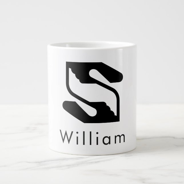 Professional Business Handshake Letter S Large Coffee Mug (Front)