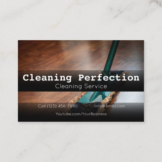 Professional Business Home Cleaning Service Business Card (Back)