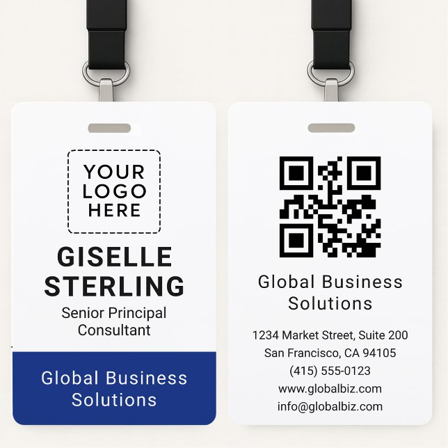 Professional Business ID Card Custom QR Code Name  Badge (Creator Uploaded)
