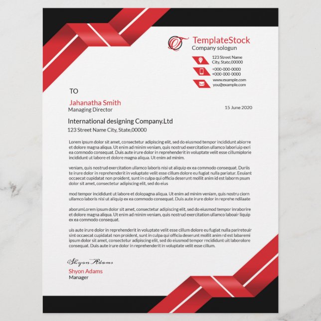 Professional Business Letterhead (Front)