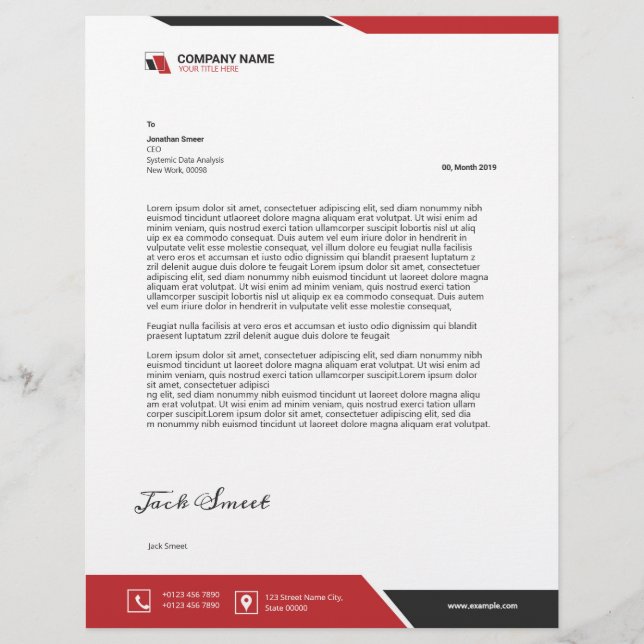 Professional Business Letterhead (Front)