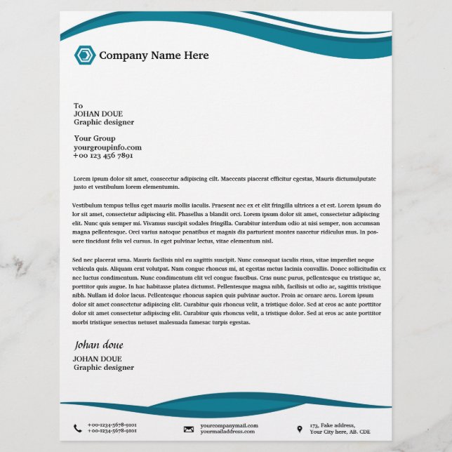 Professional Business Letterhead (Front)