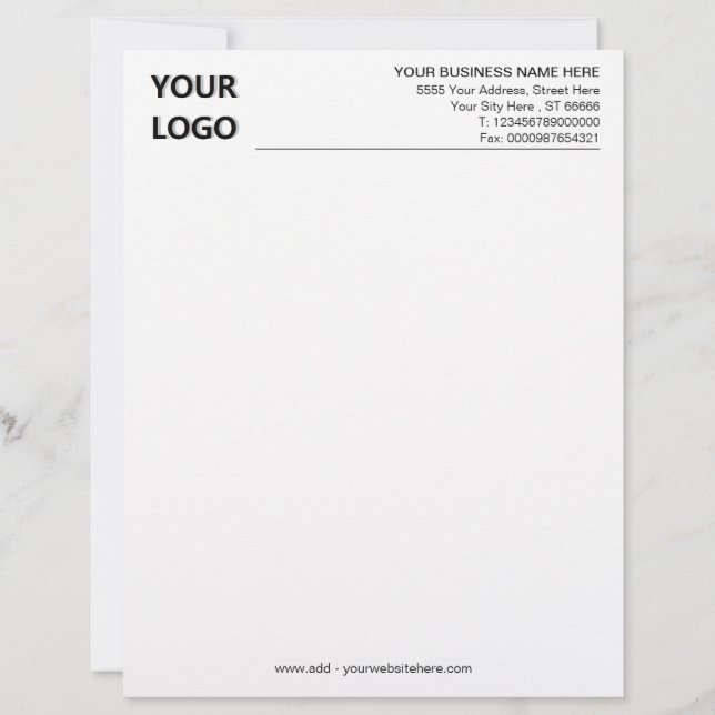 Professional Business Letterhead with Logo  (Front)