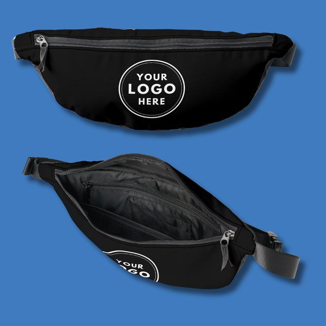 Professional Business Logo Black Bum Bags (Simple logo black fanny back, ideal for corporate professional branding. Just add your own logo.)