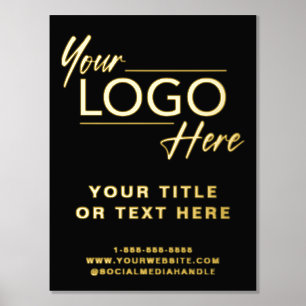 Professional Business Logo Black Gold Foil Prints
