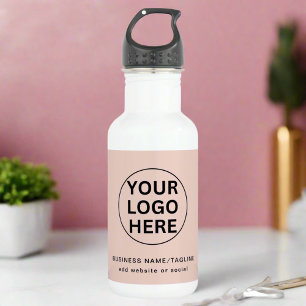 Professional Business logo Blush Pink Branded 532 Ml Water Bottle