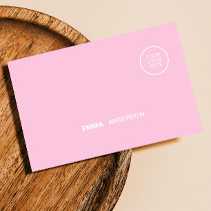 Professional Business logo Bold Pink Qr Code Card
