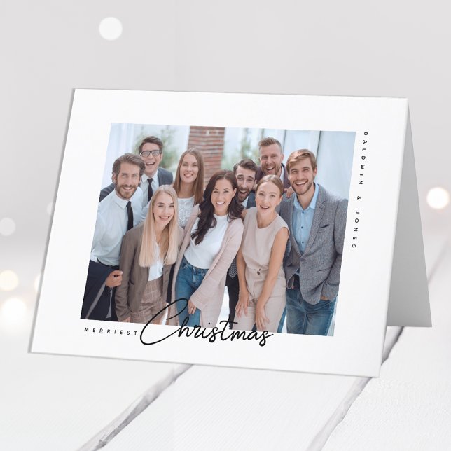 Professional Business Logo Christmas Photo Folded Holiday Card (Creator Uploaded)