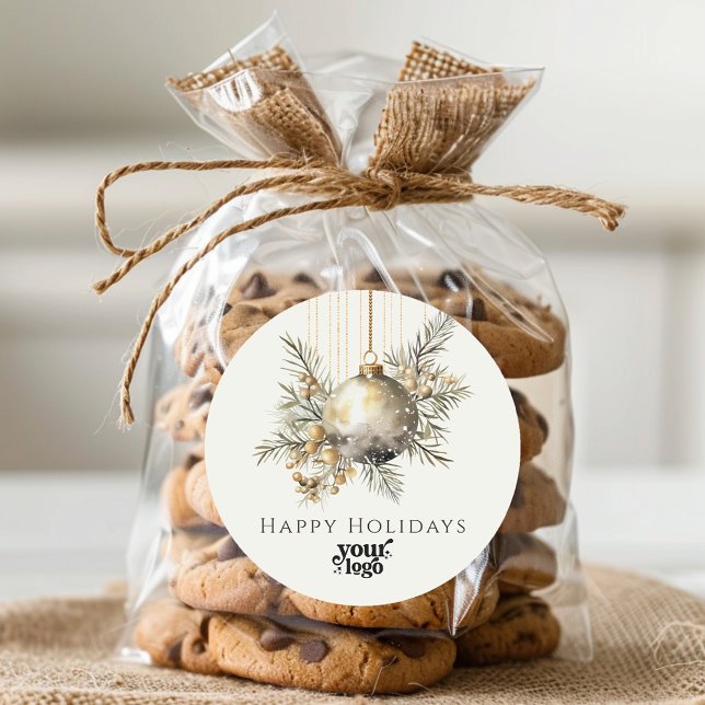 Professional Business Logo Client Gift Christmas Classic Round Sticker (Creator Uploaded)