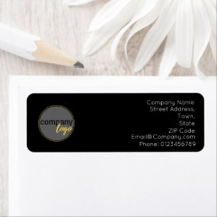 PROFESSIONAL BUSINESS LOGO COMPANY NAME BLACK RETURN ADDRESS LABEL