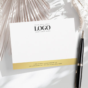 Professional Business Logo Company White and Gold Card