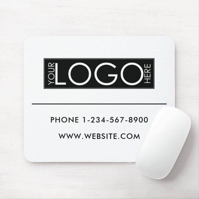 Professional Business Logo Contact Details Simple Mouse Pad (With Mouse)