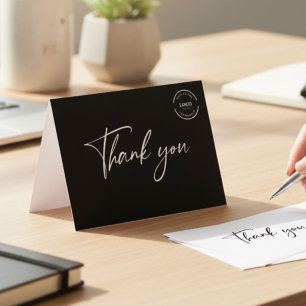 Professional Business logo Customisable Modern Thank You Card