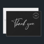 Professional Business logo Customisable Modern Thank You Card<br><div class="desc">Personalise this simple and easy-to-use thank you flat card template with your company's logo, website, message, business name, website and social media handle (delete any icons not applicable using the 'customise further' button). Let your clients, customers, patrons know you are grateful for their support, personalise the thank you message as...</div>