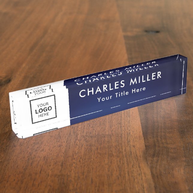 Professional business logo Desk Nameplate (Side)