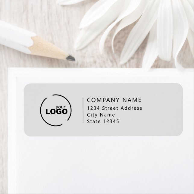 Professional Business Logo Grey Return Address  Label (Insitu)