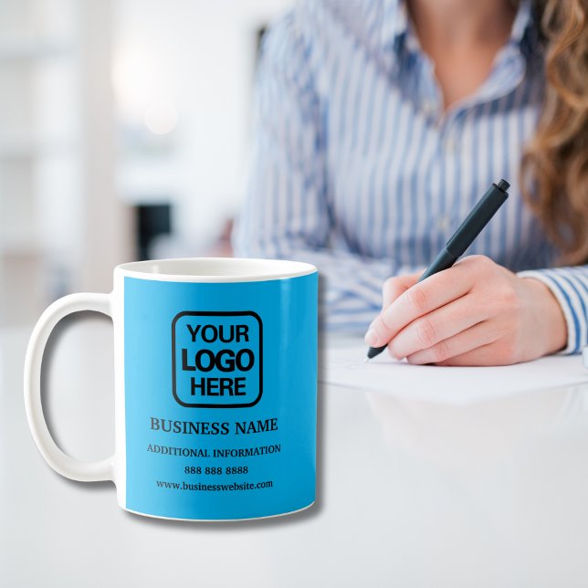 Professional Business Logo Light Blue Coffee Mug (Creator Uploaded)