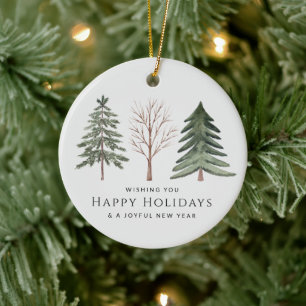 Professional Business Logo Minimalist Christmas Ceramic Ornament