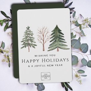 Professional Business Logo Minimalist Christmas Holiday Card