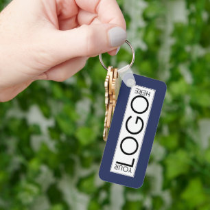 Professional Business Logo Promo QR Code Blue Key Ring