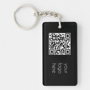 Professional Business Logo QR Code Black Key Ring