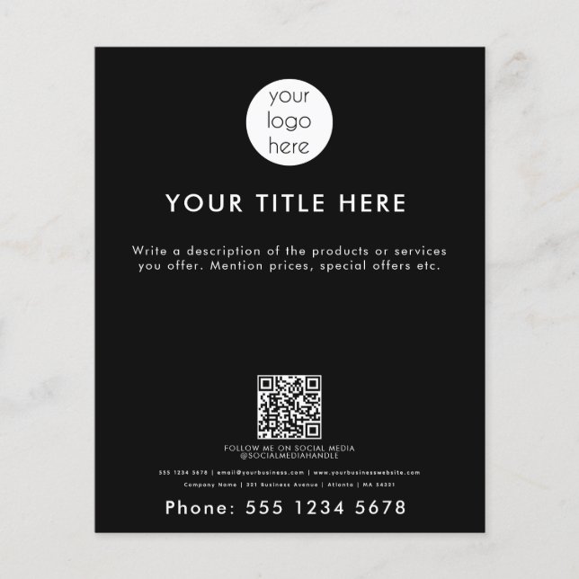 Professional Business Logo QR Code Promotional  Flyer (Front)