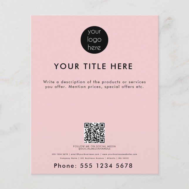 Professional Business Logo QR Code Promotional  Flyer (Front)