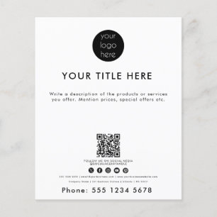Professional Business Logo QR Code Social Media Flyer