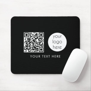 Professional Business Logo QR Code & Text  Mouse Pad