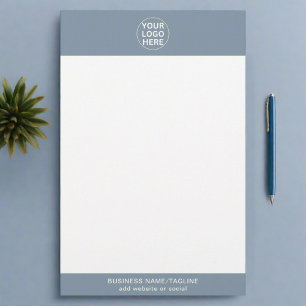 Professional Business Logo & Text Dusty Blue  Stationery