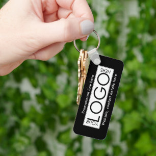 Professional Business Logo Text Promo Gifts Black Key Ring
