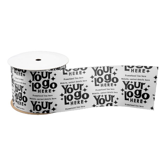 Professional Business Logo Text Promotional Retro Satin Ribbon (Spool)