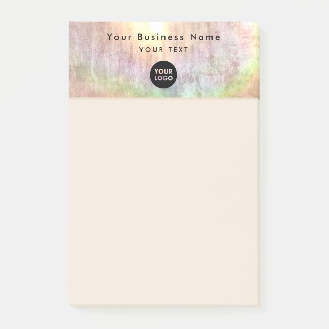 Professional Business Neutral Coloured Logo 4x6 Post-it Notes (Front)