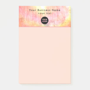 Professional Business Neutral Pink Logo 4x6 Post-it Notes