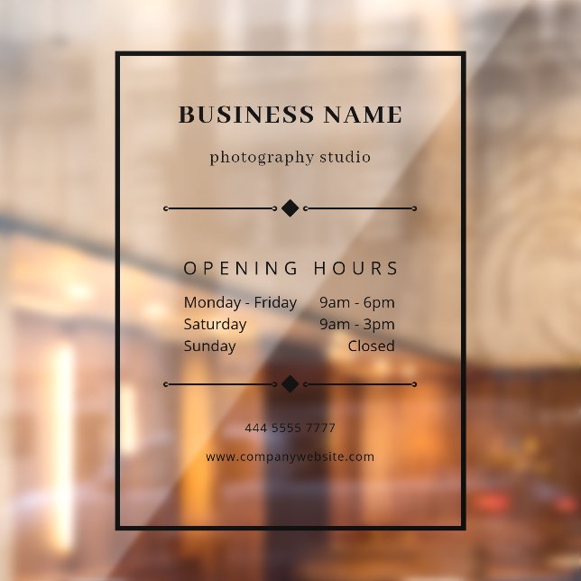 Professional Business Office Black Opening Hours (Sheet 2)