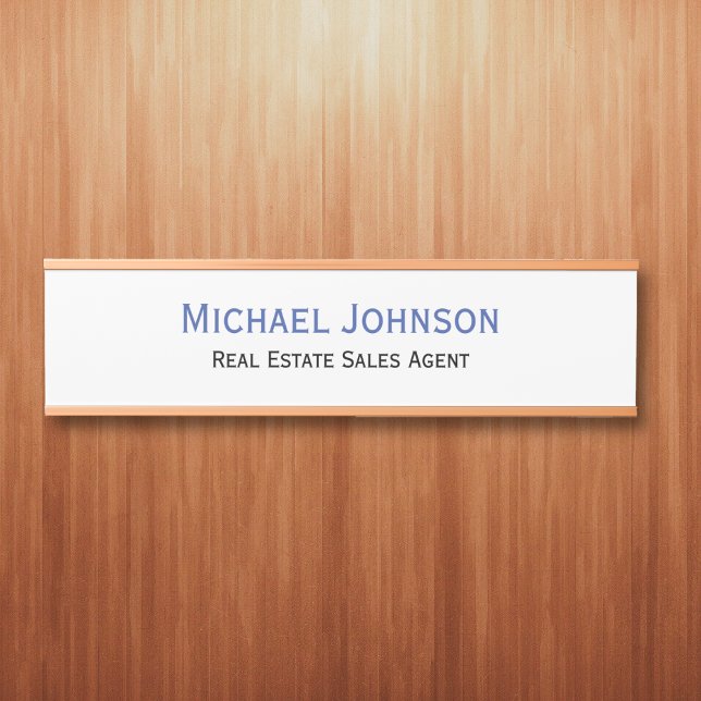 Professional Business Office Name Title Blue White Door Sign (Professional Business Office Name Title Blue White Door Sign)